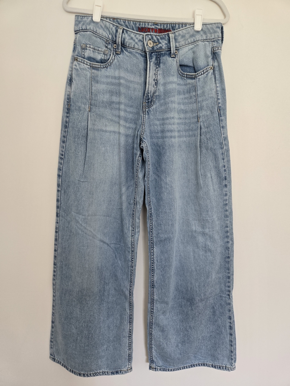 Lucky Brand Light Wash Wide Leg High-Rise Jeans Normcore Boho Chic size 28/6